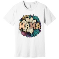 Retro Mama Floral Vintage Mom Flower Premium T-Shirt