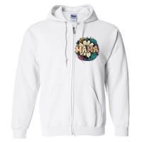 Retro Mama Floral Vintage Mom Flower Full Zip Hoodie