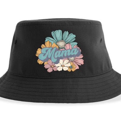 Retro Mama Floral Vintage Mom Flower Sustainable Bucket Hat