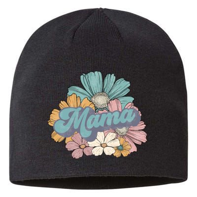 Retro Mama Floral Vintage Mom Flower Sustainable Beanie