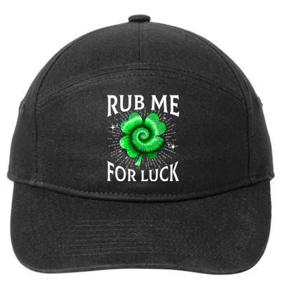 Rub Me For Luck St Patricks Day Lucky Irish Shamrock Tie Dye 7-Panel Snapback Hat