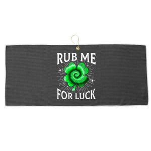 Rub Me For Luck St Patricks Day Lucky Irish Shamrock Tie Dye Large Microfiber Waffle Golf Towel