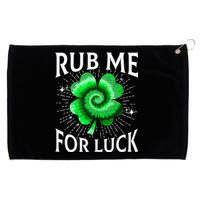 Rub Me For Luck St Patricks Day Lucky Irish Shamrock Tie Dye Grommeted Golf Towel