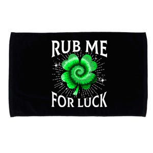 Rub Me For Luck St Patricks Day Lucky Irish Shamrock Tie Dye Microfiber Hand Towel