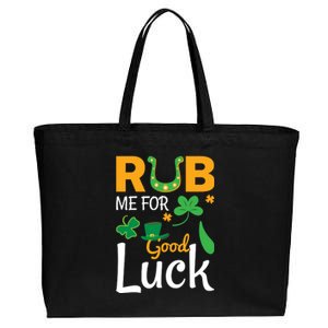 Rub Me For Good Luck St Patricks Day Cotton Canvas Jumbo Tote