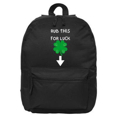 Rub Me For Luck Funny Design Funny Saint Patricks Day 16 in Basic Backpack
