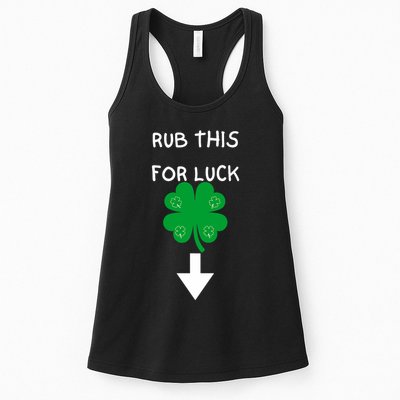 Rub Me For Luck Funny Design Funny Saint Patricks Day Womens Tank Top