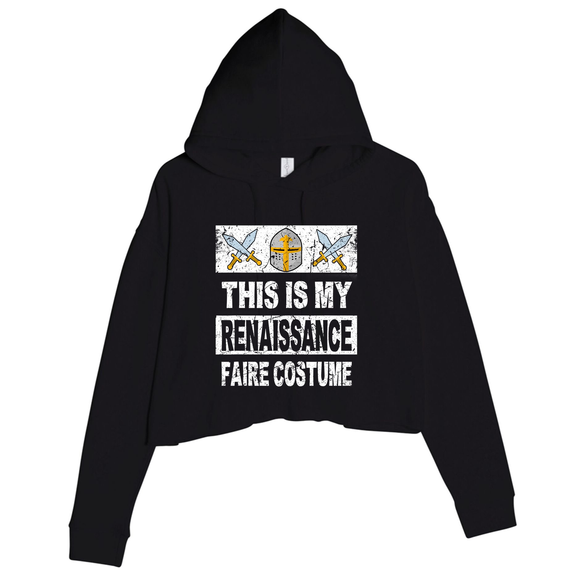 Retro Medieval Fest Renaissance Faire Costume Crop Fleece Hoodie