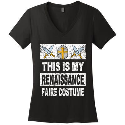 Retro Medieval Fest Renaissance Faire Costume Women's V-Neck T-Shirt