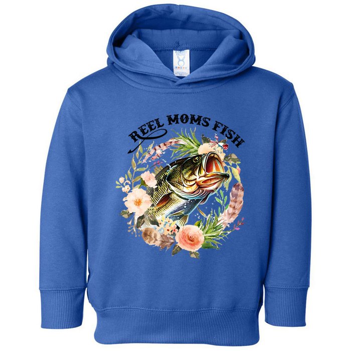 Reel Moms Fish Funny Gift Fishing Lovers Flower Tee Gift Toddler Hoodie