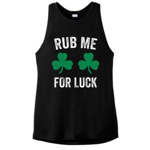 Rub Me For Luck Funny St. Patricks Day Party Irish Ladies PosiCharge Tri-Blend Wicking Tank