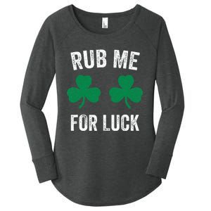 Rub Me For Luck Funny St. Patricks Day Party Irish Women's Perfect Tri Tunic Long Sleeve Shirt