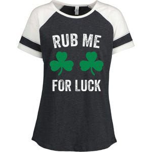 Rub Me For Luck Funny St. Patricks Day Party Irish Enza Ladies Jersey Colorblock Tee