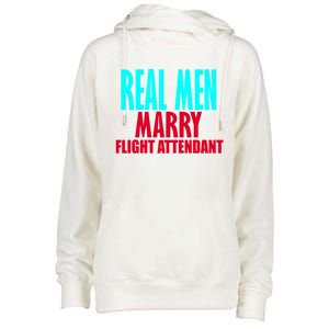 Real Marry Flight Attendants Gift Womens Funnel Neck Pullover Hood