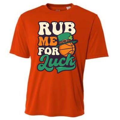 Rub Me For Luck Design St Patricks Basketball Gift Cooling Performance Crew T-Shirt