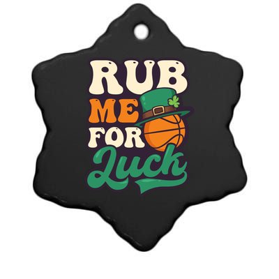 Rub Me For Luck Design St Patricks Basketball Gift Ceramic Star Ornament