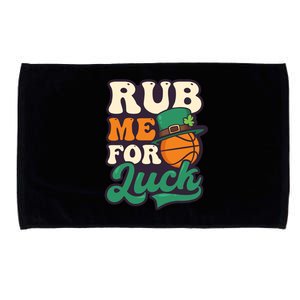 Rub Me For Luck Design St Patricks Basketball Gift Microfiber Hand Towel