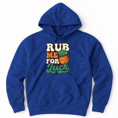 Rub Me For Luck Design St Patricks Basketball Gift Hoodie