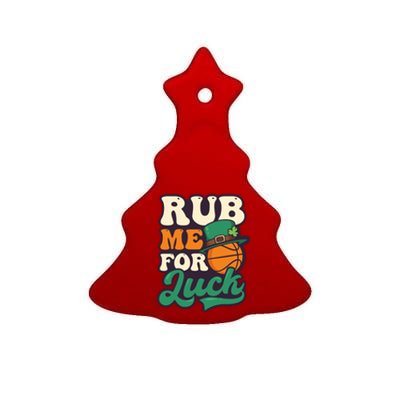 Rub Me For Luck Design St Patricks Basketball Gift Ceramic Tree Ornament