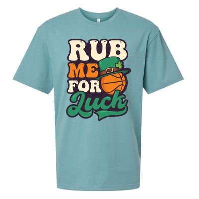 Rub Me For Luck Design St Patricks Basketball Gift Sueded Cloud Jersey T-Shirt