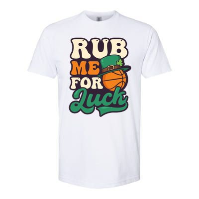 Rub Me For Luck Design St Patricks Basketball Gift Softstyle CVC T-Shirt