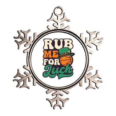 Rub Me For Luck Design St Patricks Basketball Gift Metallic Star Ornament