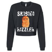 Rizzler Meme Funny Memes Brainrot Memes Rizz Cropped Pullover Crew