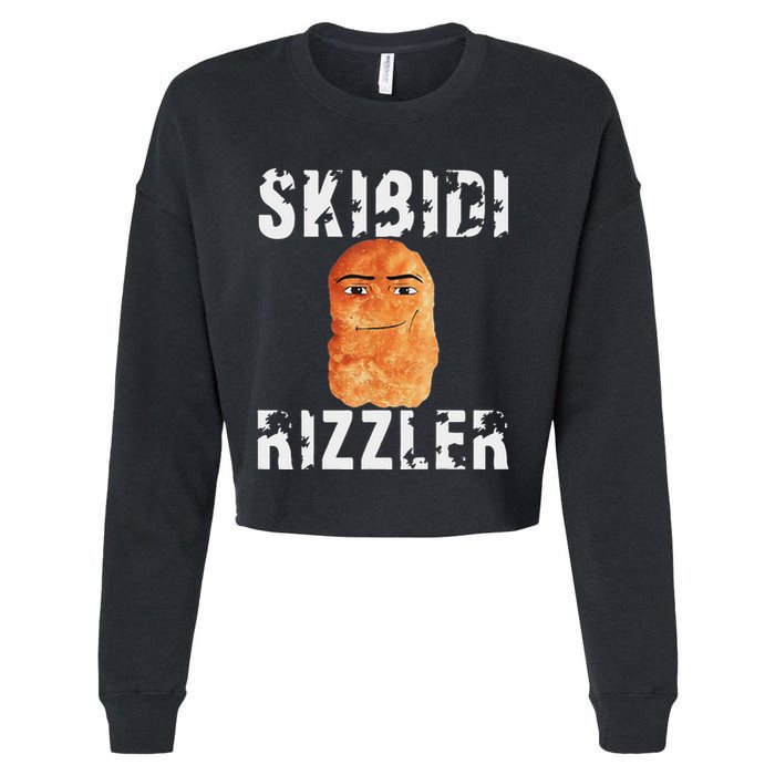 Rizzler Meme Funny Memes Brainrot Memes Rizz Cropped Pullover Crew