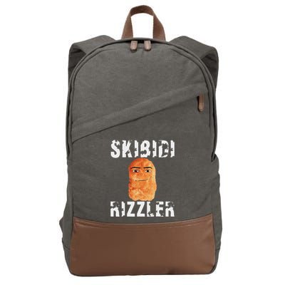 Rizzler Meme Funny Memes Brainrot Memes Rizz Cotton Canvas Backpack