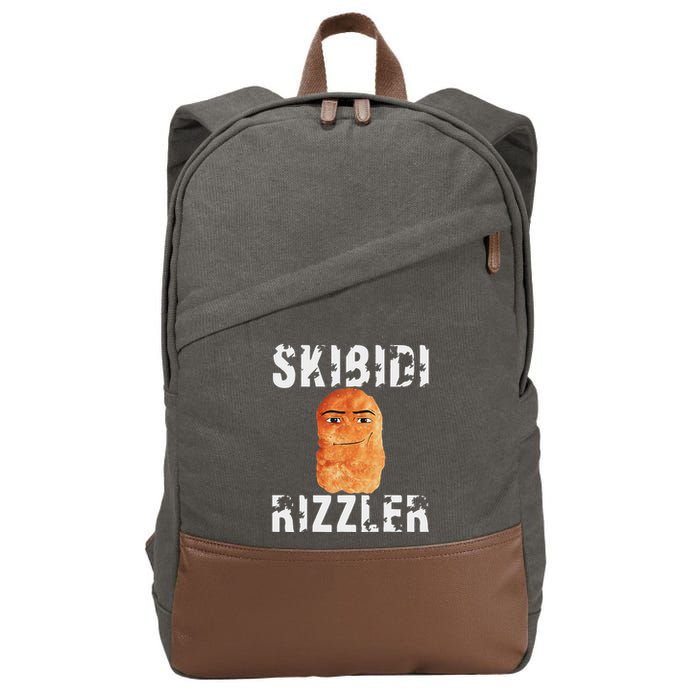 Rizzler Meme Funny Memes Brainrot Memes Rizz Cotton Canvas Backpack