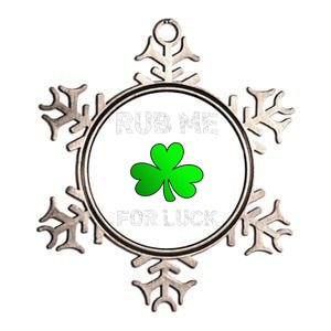 Rub Me For Luck Funny Clover St. Saint Patrick's Day Metallic Star Ornament