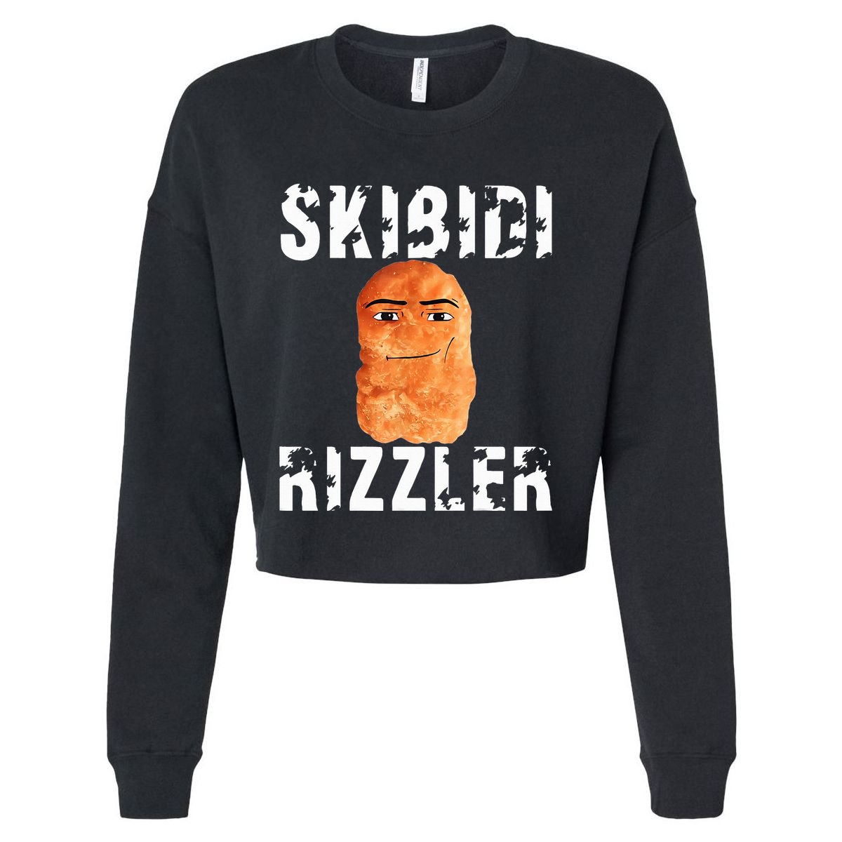 Rizzler Meme Funny Memes Brainrot Memes Rizz Cropped Pullover Crew