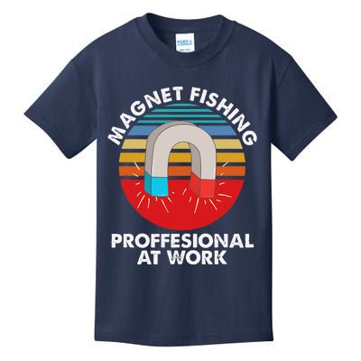 Retro Magnet Fishing Magnet Professional Fishing Kids T-Shirt