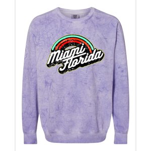 Retro Miami Florida Logo Sun Bae Colorblast Crewneck Sweatshirt