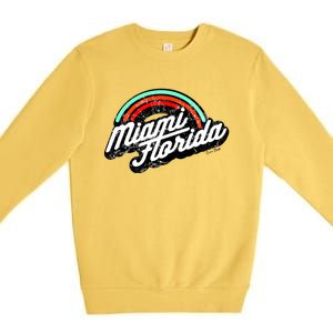 Retro Miami Florida Logo Sun Bae Premium Crewneck Sweatshirt