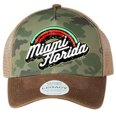 Retro Miami Florida Logo Sun Bae Legacy Tie Dye Trucker Hat