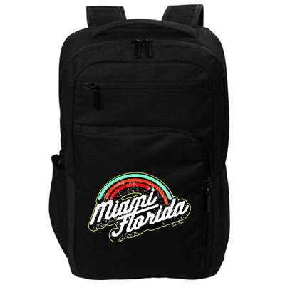 Retro Miami Florida Logo Sun Bae Impact Tech Backpack