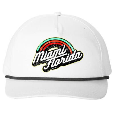 Retro Miami Florida Logo Sun Bae Snapback Five-Panel Rope Hat