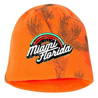 Retro Miami Florida Logo Sun Bae Kati - Camo Knit Beanie