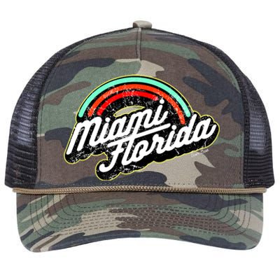 Retro Miami Florida Logo Sun Bae Retro Rope Trucker Hat Cap