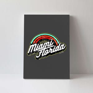 Retro Miami Florida Logo Sun Bae Canvas