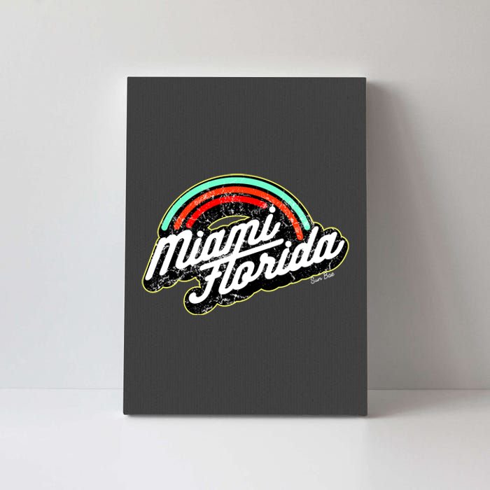 Retro Miami Florida Logo Sun Bae Canvas