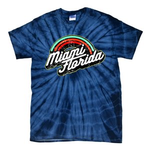 Retro Miami Florida Logo Sun Bae Tie-Dye T-Shirt