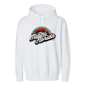 Retro Miami Florida Logo Sun Bae Garment-Dyed Fleece Hoodie