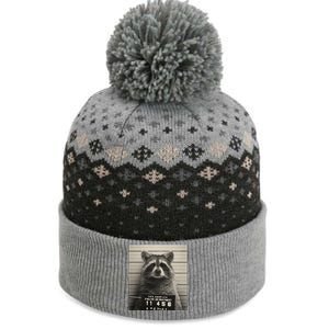 Raccoon Mugshot Funny Parody The Baniff Cuffed Pom Beanie