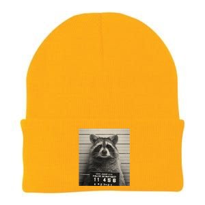 Raccoon Mugshot Funny Parody Knit Cap Winter Beanie