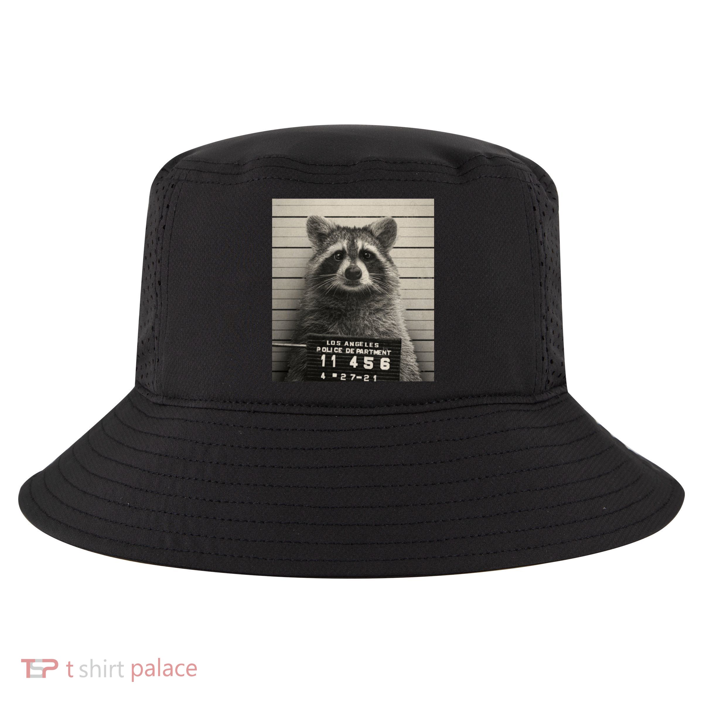 Raccoon Mugshot Funny Parody Cool Comfort Performance Bucket Hat