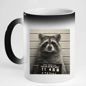 Raccoon Mugshot Funny Parody 11oz Black Color Changing Mug