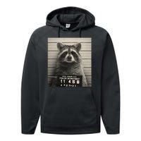 Raccoon Mugshot Funny Parody Performance Fleece Hoodie