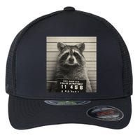 Raccoon Mugshot Funny Parody Flexfit Unipanel Trucker Cap